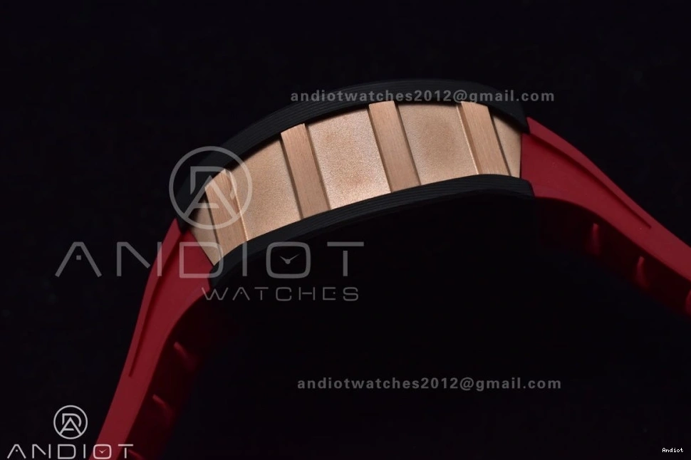 Best on KVF Chrono Rubber Crystal V2 Red Strap 1:1 NTPT Lotus Edition Dial RM011 A7750 1130